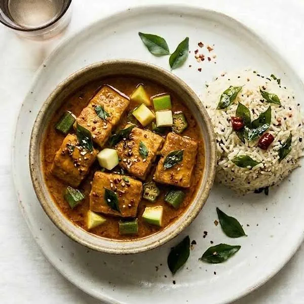 Karwari fish curry with curry leaf rice